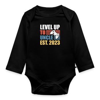 Niveau jusqu’à Oncle 2023 - Body Bébé bio manches longues - noir - Devant