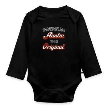 Premium Aunt La Meilleure Tante Originale - Body Bébé bio manches longues - noir - Devant