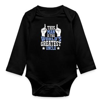 Dieser Mann ist der coolste Onkel der Welt Onkel - Baby Bio-Langarm-Body - Schwarz - Vorne