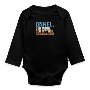 Onkel der Mann der Mythos die Legende - Baby Bio-Langarm-Body - Schwarz - Vorne