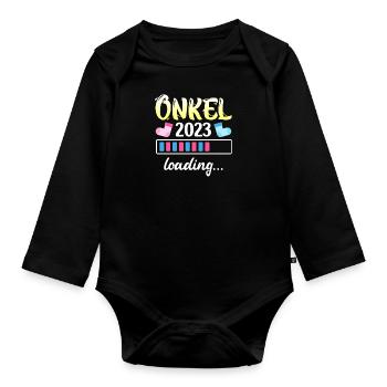 Onkel 2023 loading bester Onkel 2023 - Baby Bio-Langarm-Body - Schwarz - Vorne