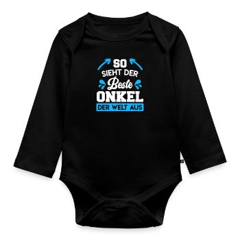 So sieht der beste Onkel der Welt aus - Baby Bio-Langarm-Body - Schwarz - Vorne