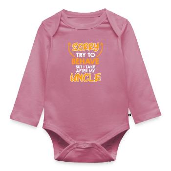 Versuche mich zu benehmen - Baby Bio-Langarm-Body - Mauve - Vorne