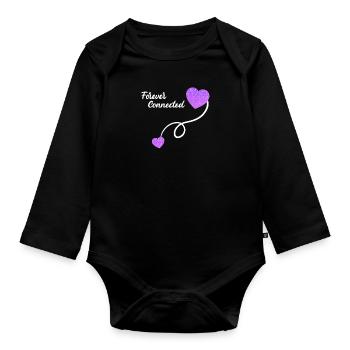 Forever verbunden Mama Kind Baby Schwangerschaft - Baby Bio-Langarm-Body - Schwarz - Vorne