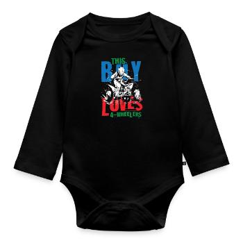 4 amateurs de vélo - Body Bébé bio manches longues - noir - Devant