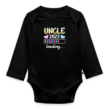 Onkel 2023 loading bester Onkel 2023 - Baby Bio-Langarm-Body - Schwarz - Vorne