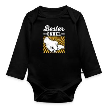Bester Onkel - Baby Bio-Langarm-Body - Schwarz - Vorne