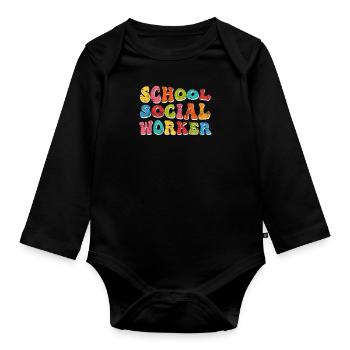 Surveillant dans une école Travailleur social - Body Bébé bio manches longues - noir - Devant