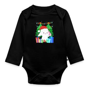Arbre de Noël mignon Haase - Body Bébé bio manches longues - noir - Devant