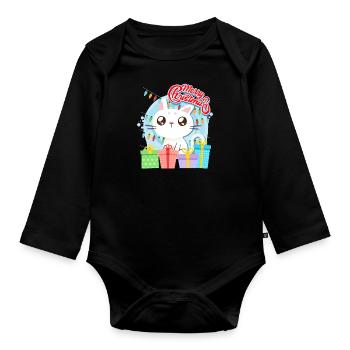 Merry Catmas Cats Children - Organic Longsleeve Baby Bodysuit - black - Front