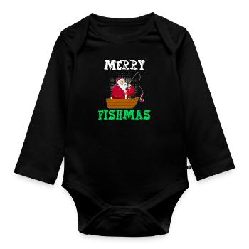 Joyeux pêcheur Nikolaus Angel - Body Bébé bio manches longues - noir - Devant