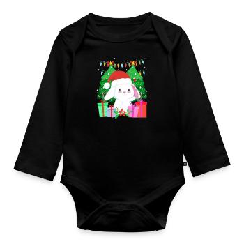 Arbre de Noël mignon Haase - Body Bébé bio manches longues - noir - Devant