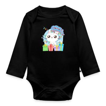 Merry Catmas Cats Children - Organic Longsleeve Baby Bodysuit - black - Front