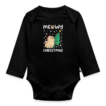 Meowy Christmas Cats Christmas - Body Bébé bio manches longues - noir - Devant