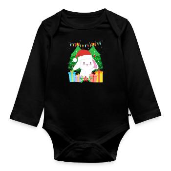 Arbre de Noël mignon Haase - Body Bébé bio manches longues - noir - Devant