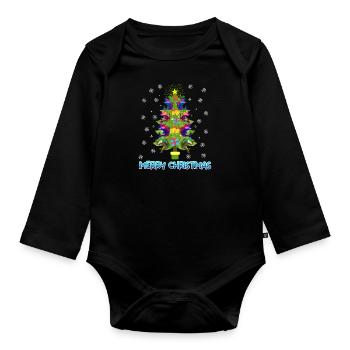 Joyeux pêcheur à la ligne - Body Bébé bio manches longues - noir - Devant