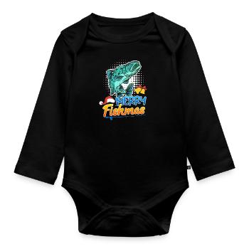 Angler Christmas Christmas - Organic Longsleeve Baby Bodysuit - black - Front