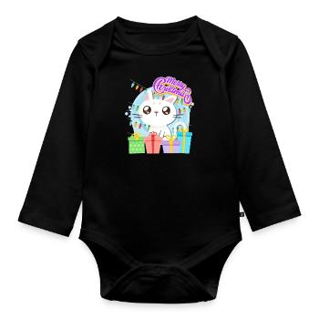 Merry Catmas Cats Children - Organic Longsleeve Baby Bodysuit - black - Front