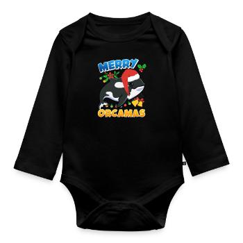 Merry Orcamas Orca Wal - Baby Bio-Langarm-Body - Schwarz - Vorne
