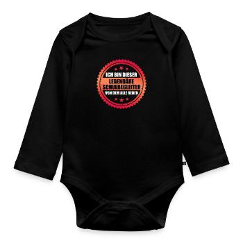 Inklusion Ich bin der legendäre Schulbegleiter - Baby Bio-Langarm-Body - Schwarz - Vorne