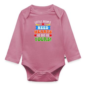 Kleine Menschen brauchen große Herzen Erzieherin - Baby Bio-Langarm-Body - Mauve - Vorne
