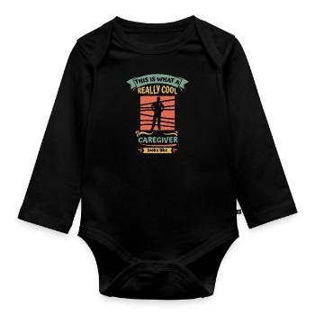 This is what a cool nurse looks like Geriatric nurse - Organic Longsleeve Baby Bodysuit - black - Front