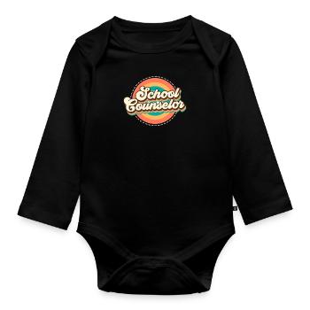 Inclusion du soutien scolaire Je suis conseiller scolaire - Body Bébé bio manches longues - noir - Devant