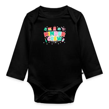 Les enfants équipent mon groupe à la maternelle - Body Bébé bio manches longues - noir - Devant