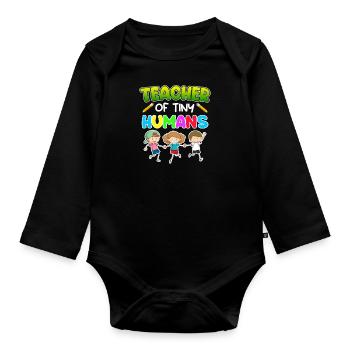 Ma profession est enseignante maternelle maternelle - Body Bébé bio manches longues - noir - Devant