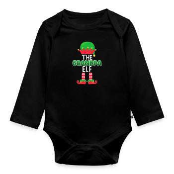 Opa Elfe Grandpa Elf - Organic Longsleeve Baby Bodysuit - black - Front