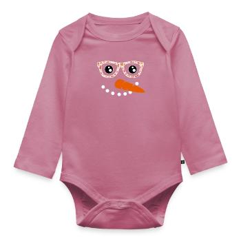 Snowman Face Snowman Costume - Body Bébé bio manches longues - mauve - Devant