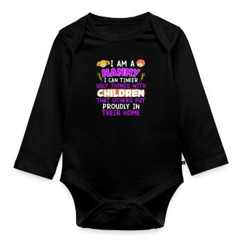 Ich kann hässliche Dinge basteln Tagesmutter - Baby Bio-Langarm-Body - Schwarz - Vorne