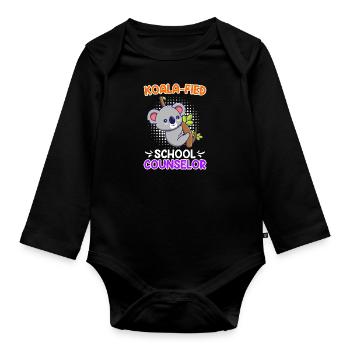 Koala - fied Qualified School Companion - Organic Longsleeve Baby Bodysuit - black - Front