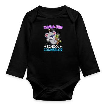 Koala - fied Qualified School Companion - Organic Longsleeve Baby Bodysuit - black - Front