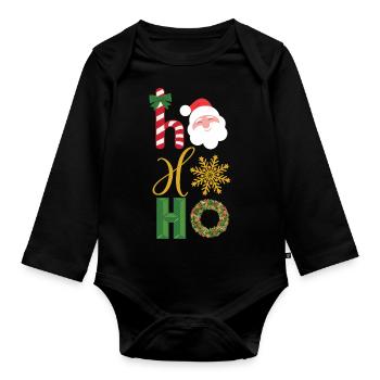 Ho Ho Ho Weihnachten Ikonen - Baby Bio-Langarm-Body - Schwarz - Vorne