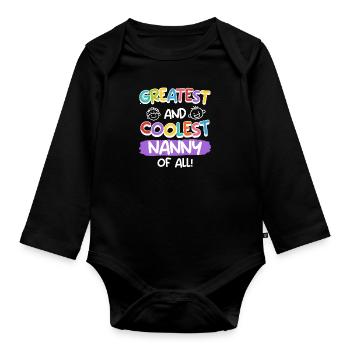 Vous êtes la meilleure et la plus cool assistante maternelle - Body Bébé bio manches longues - noir - Devant