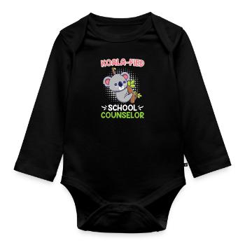 Koala - fied Qualified School Companion - Organic Longsleeve Baby Bodysuit - black - Front