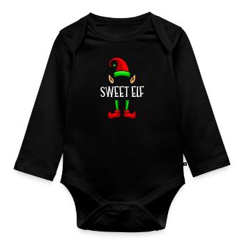 Mignon Elfe Petite amie Femme Noël Elfe Dames - Body Bébé bio manches longues - noir - Devant
