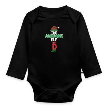 The awesome Elf incredible elf - Organic Longsleeve Baby Bodysuit - black - Front