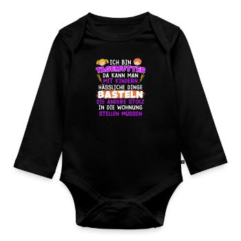 Ich kann hässliche Dinge basteln Tagesmutter - Baby Bio-Langarm-Body - Schwarz - Vorne
