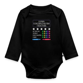 Définition Je suis un super enseignant de maternelle - Body Bébé bio manches longues - noir - Devant