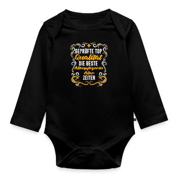 Getestet Top Qualität die beste Altenpflegerin - Baby Bio-Langarm-Body - Schwarz - Vorne