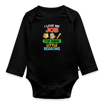 Kindergarten Ich liebe meinen Beruf Erzieherin - Baby Bio-Langarm-Body - Schwarz - Vorne