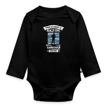 This is what a cool nurse looks like Geriatric nurse - Organic Longsleeve Baby Bodysuit - black - Front