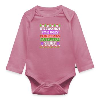 Ugly Christmas - Organic Longsleeve Baby Bodysuit - mauve - Front