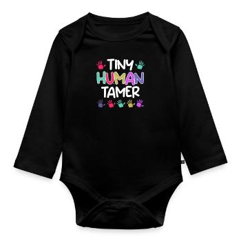 Jardin d’enfants Kinderzähmer Jardin d’enfants Erzieher - Body Bébé bio manches longues - noir - Devant