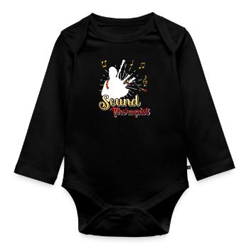 I am a sound therapist I play bagpipes - Organic Longsleeve Baby Bodysuit - black - Front