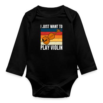 Musician Concert Mir reichts ich spielen Geviolin jetzt - Organic Longsleeve Baby Bodysuit - black - Front