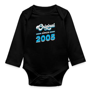 Original since 2005 18 years 18th birthday boy - Organic Longsleeve Baby Bodysuit - black - Front