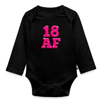 18 years - Organic Longsleeve Baby Bodysuit - black - Front